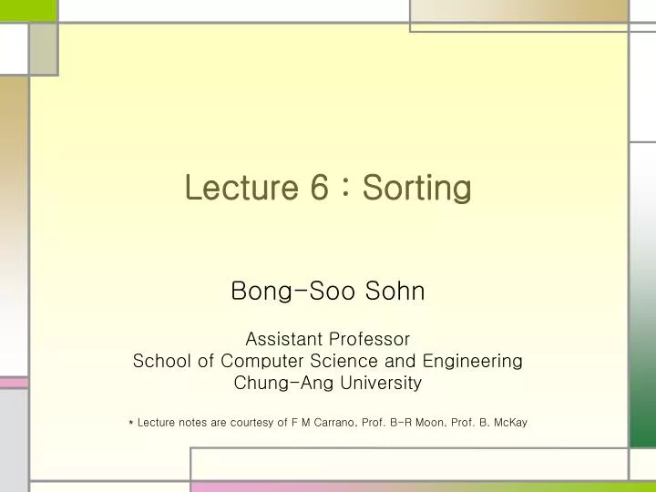 lecture 6 sorting