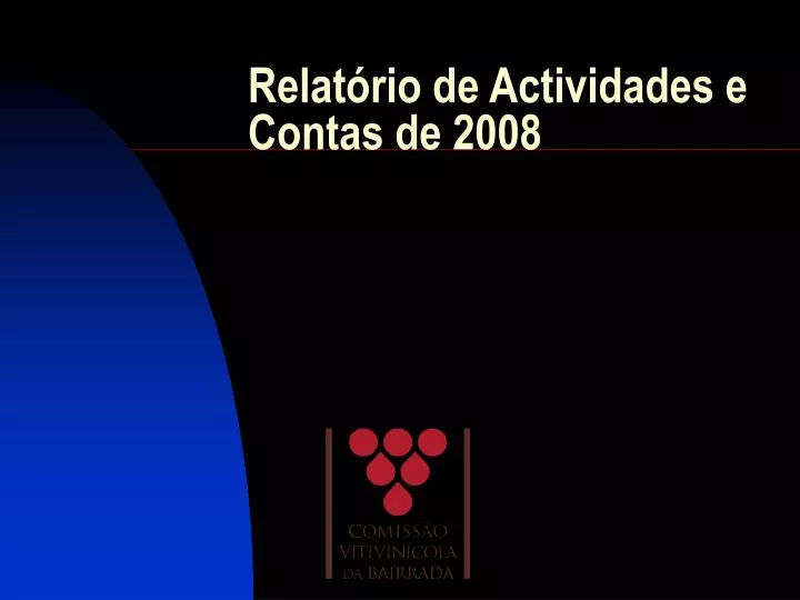 relat rio de actividades e contas de 2008