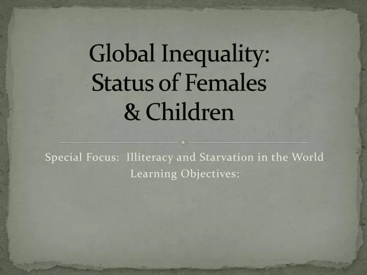 global inequality status of females children