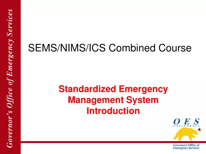 sems nims ics combined course