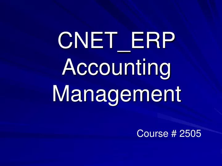 cnet erp accounting management