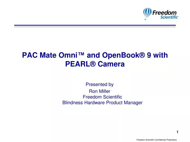 pac mate omni and openbook 9 with pearl camera