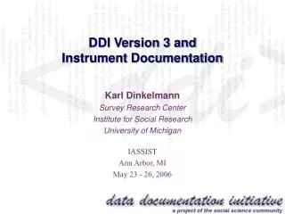 DDI Version 3 and Instrument Documentation