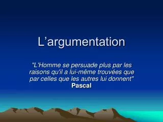 l argumentation