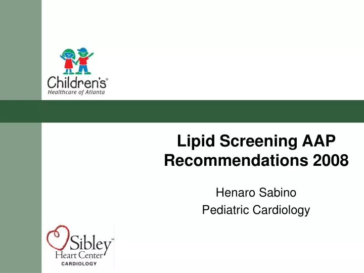 lipid screening aap recommendations 2008