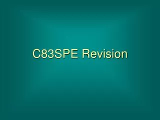 C83SPE Revision