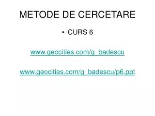 metode de cercetare