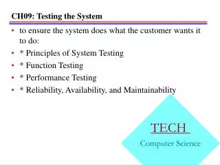 CH09: Testing the System