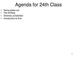 Agenda for 24th Class