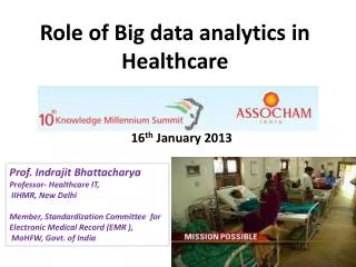 Role of Big data analytics in Healthcare