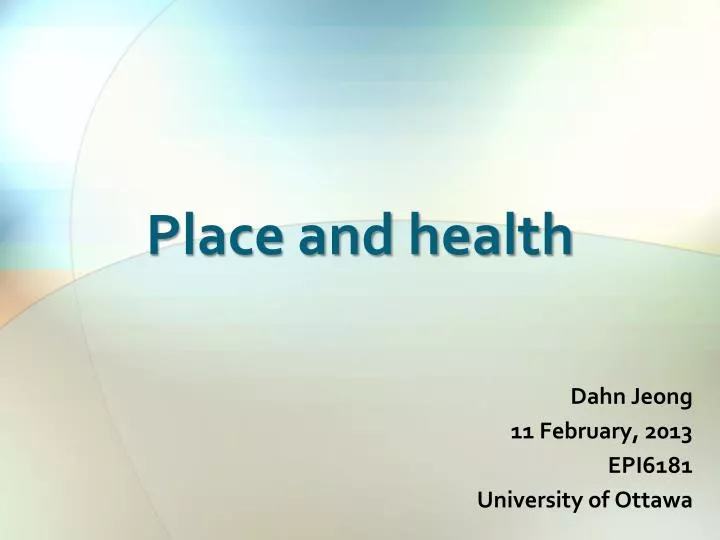 place and health
