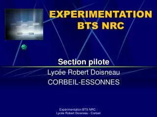 experimentation bts nrc