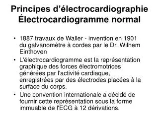 principes d lectrocardiographie lectrocardiogramme normal