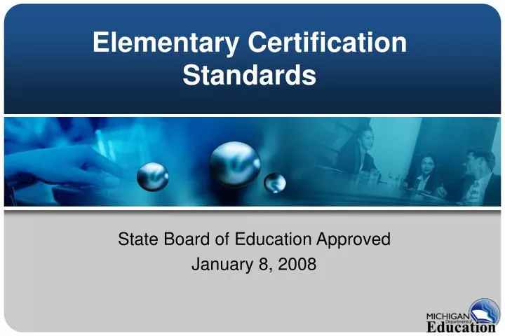 elementary certification standards