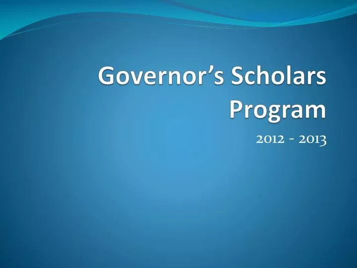 governor s scholars program