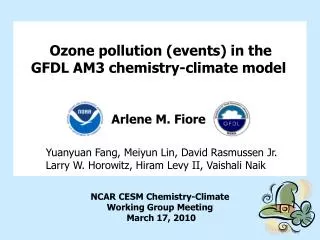 Ozone pollution (events) in the GFDL AM3 chemistry-climate model