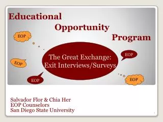 Salvador Flor &amp; Chia Her EOP Counselors San Diego State University