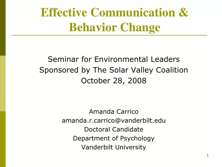 effective communication behavior change