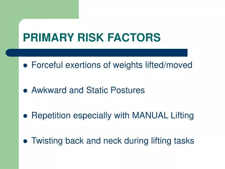 primary risk factors