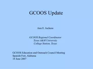 GCOOS Update