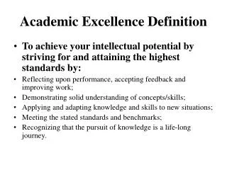 Academic Excellence Definition