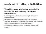 Academic Excellence Definition - slide 1