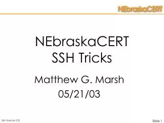 NEbraskaCERT SSH Tricks
