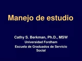 manejo de estudio