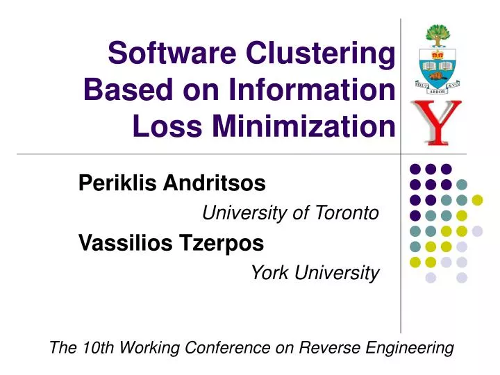 software clustering based on information loss minimization