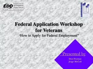 Federal Application Workshop for Veterans “ How to Apply for Federal Employment”