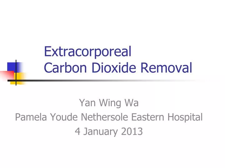 extracorporeal carbon dioxide removal