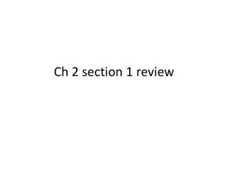 Ch 2 section 1 review