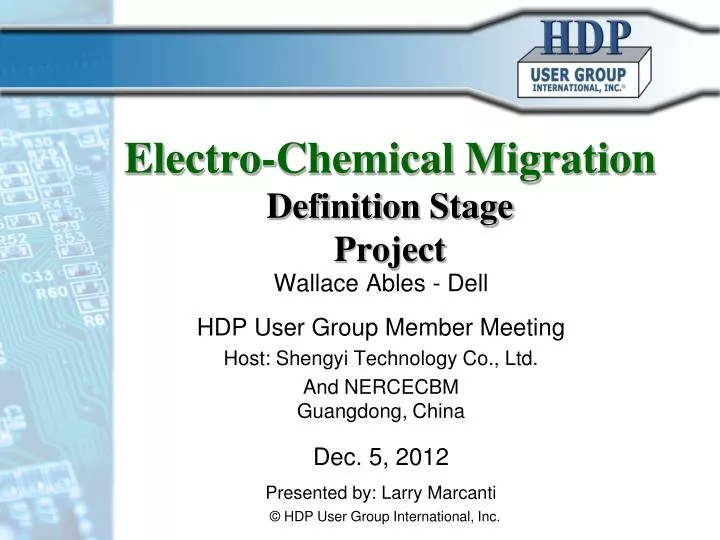 electro chemical migration definition stage project