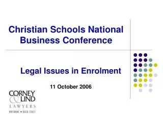 Christian Schools National Business Conference