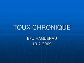 toux chronique