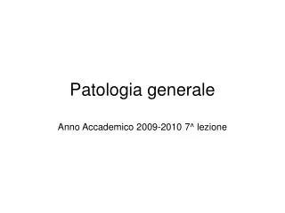 patologia generale