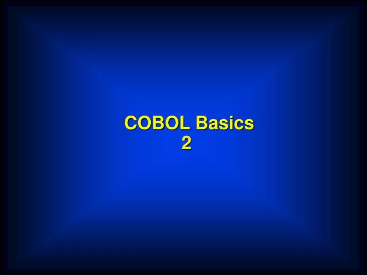 cobol basics 2