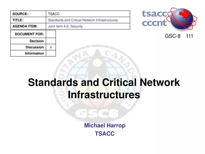 standards and critical network infrastructures