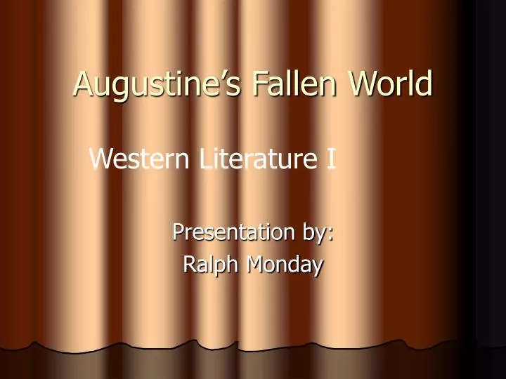 augustine s fallen world