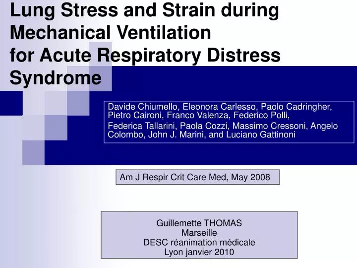 lung stress and strain during mechanical ventilation for acute respiratory distress syndrome