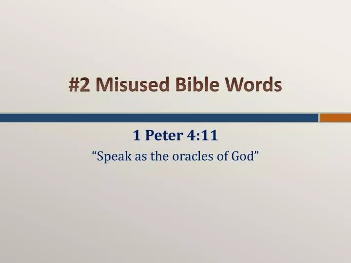 2 misused bible words