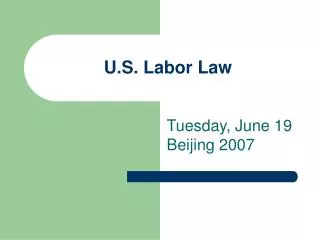 U.S. Labor Law
