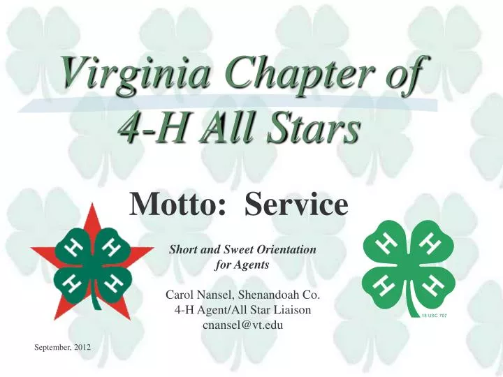 virginia chapter of 4 h all stars