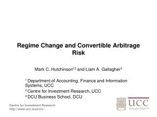 Regime Change and Convertible Arbitrage Risk