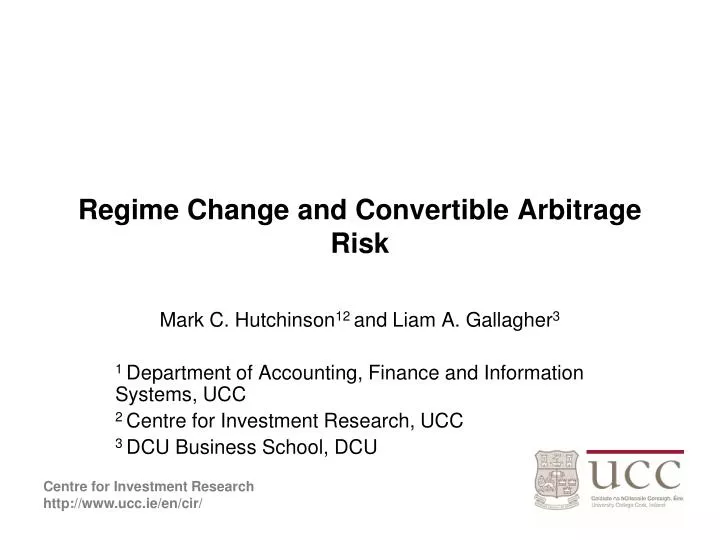 regime change and convertible arbitrage risk