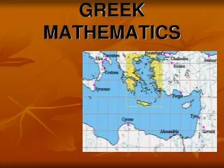 GREEK MATHEMATICS