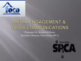 Media engagement &amp; Crisis communications