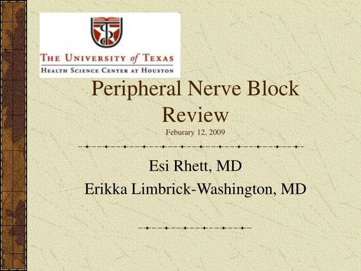peripheral nerve block review feburary 12 2009