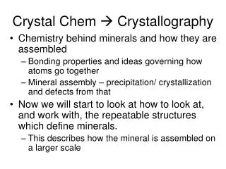 Crystal Chem ? Crystallography