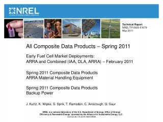 Technical Report NREL/TP-5600 -51679 May 2011